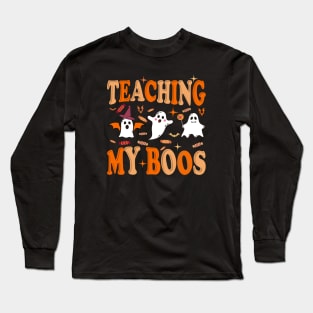 ghost boo halloween teaching my boos halloween costume idea for Teacher Student Long Sleeve T-Shirt